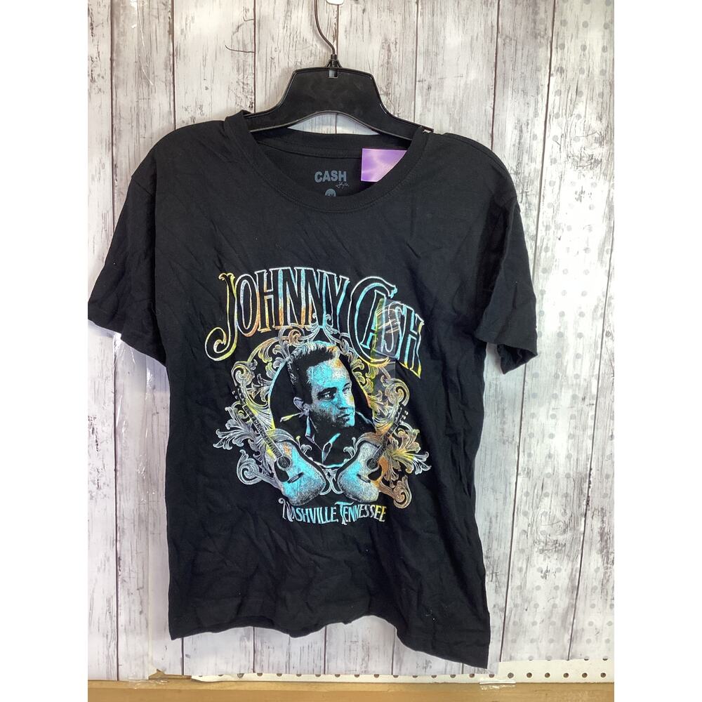 Johnny Cash "Nashville Tennessee" Black T-Shirt Size Small Women